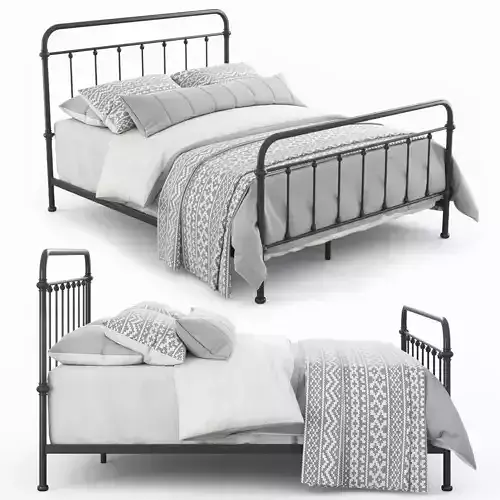 Giselle Antique Graceful Dark Bronze Victorian Iron Bed