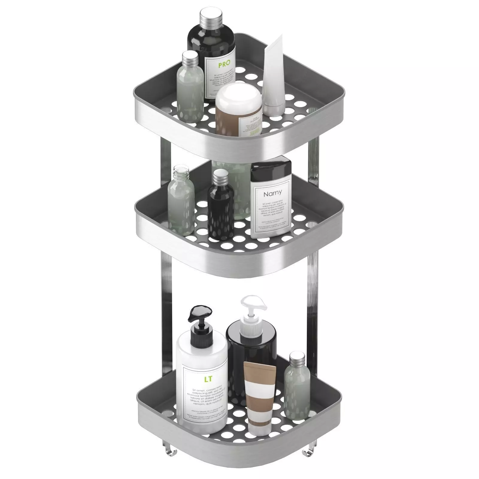 BROGRUND Corner wall shelf unit stainless steel by 3D model_0