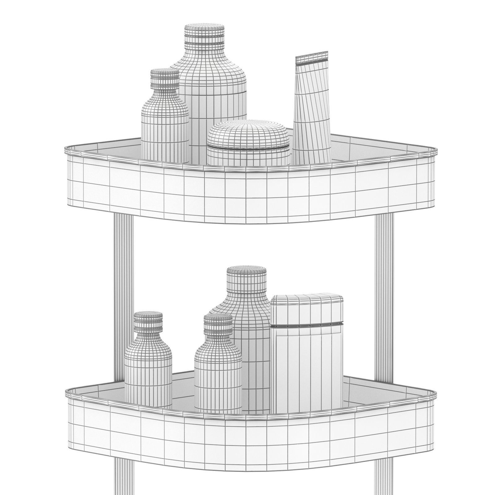 BROGRUND Corner wall shelf unit stainless steel by 3D model_2