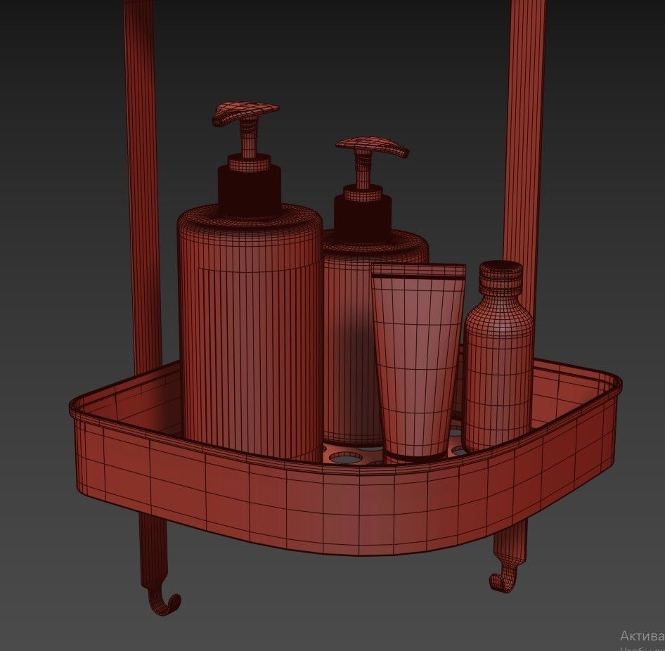 BROGRUND Corner wall shelf unit stainless steel by 3D model_3