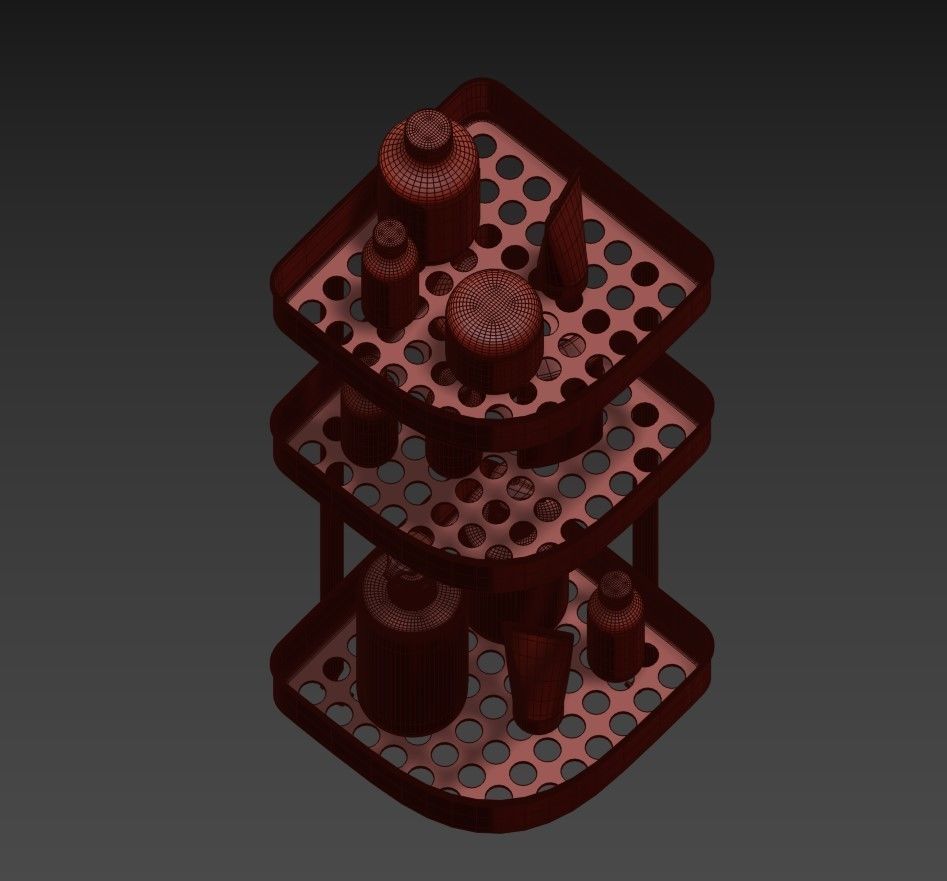 BROGRUND Corner wall shelf unit stainless steel by 3D model_4