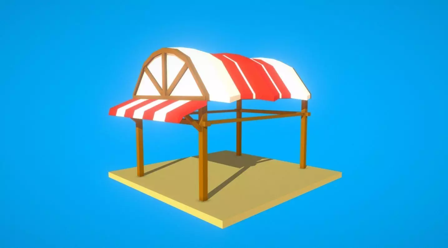 HIE Empty Shop N1 Low-poly 3D model