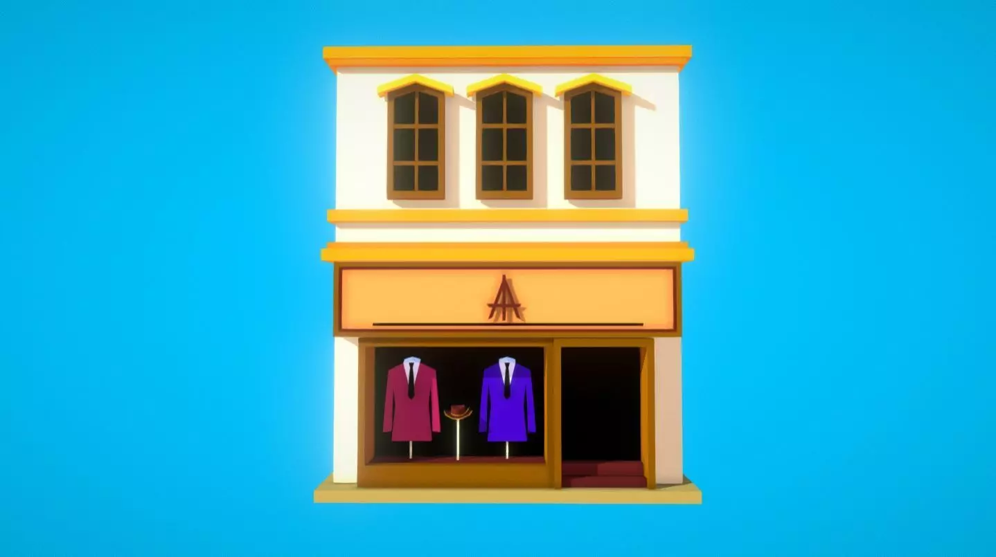 HIE ClothShop N1 Low-poly 3D model