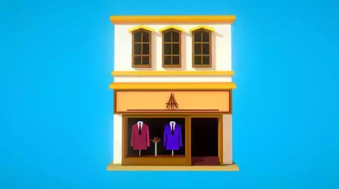 HIE ClothShop N1 Low-poly 3D model