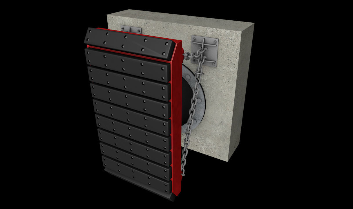 C4D dock fender 3D model_3