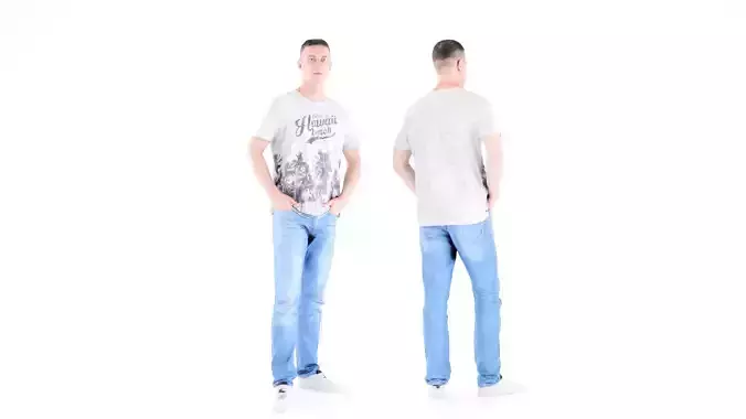 Man casual style 01 Low-poly 3D model