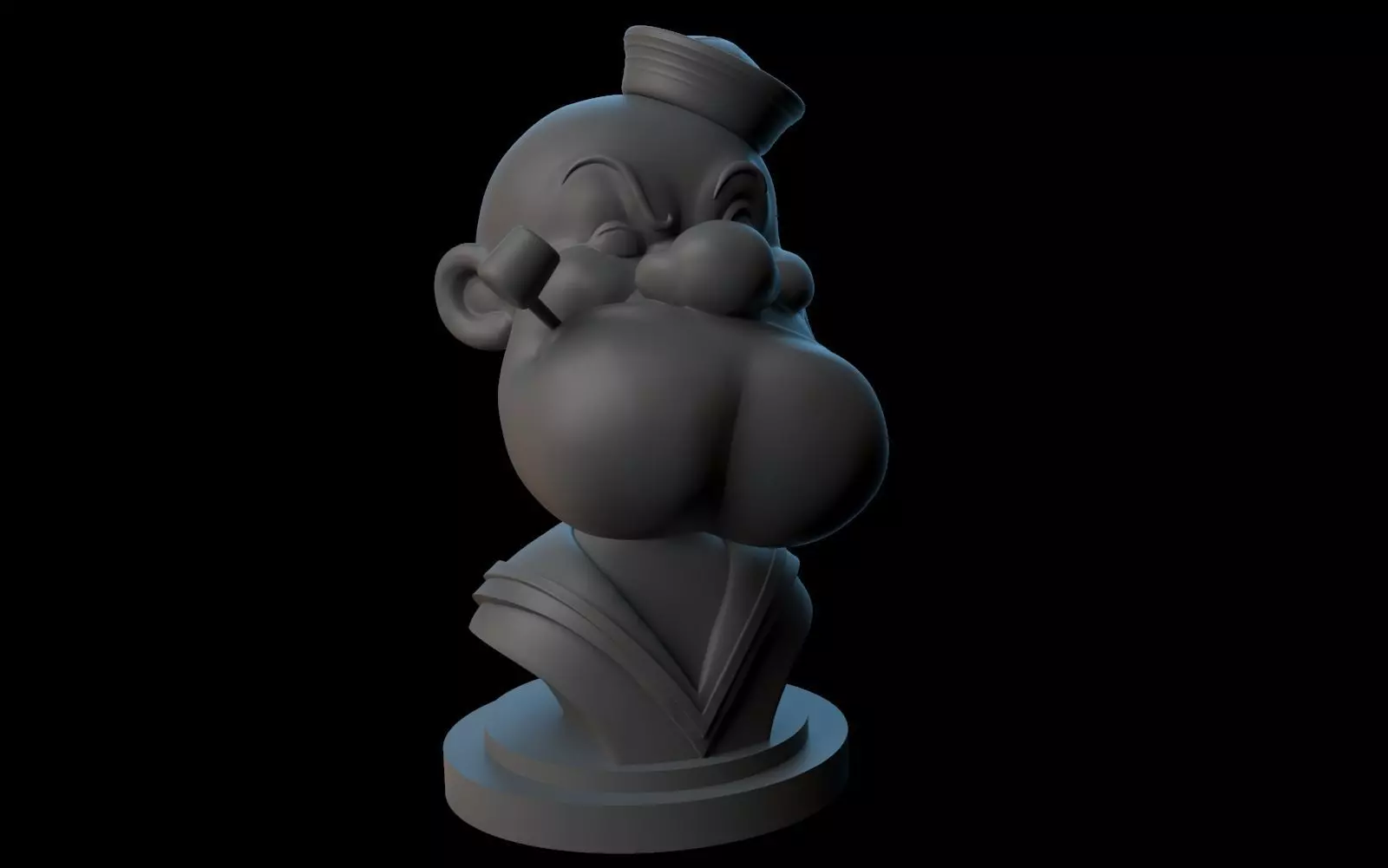 PopEye bust of cartoon character 3D print model_0