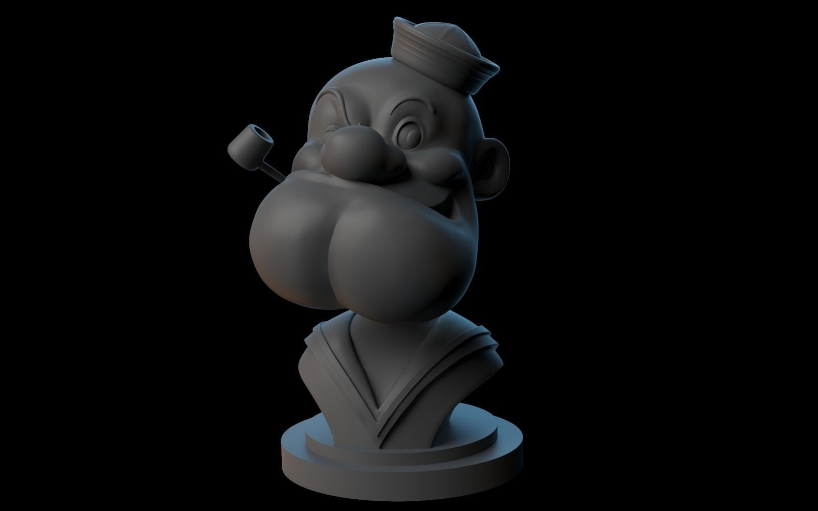 PopEye bust of cartoon character 3D print model_1