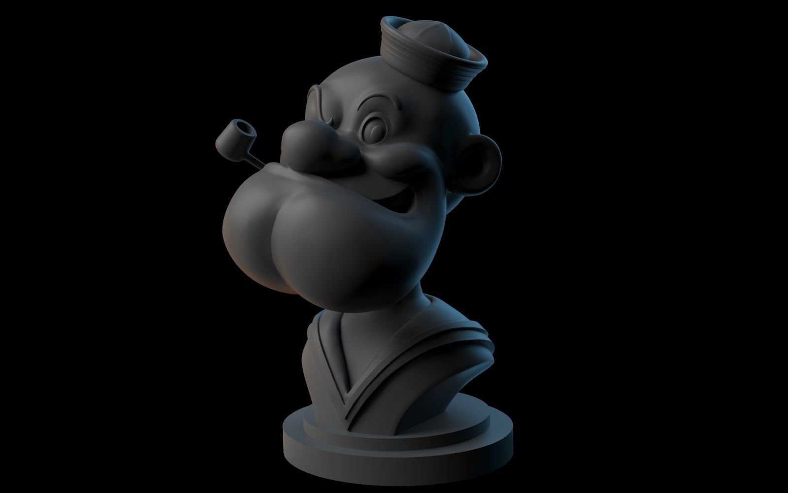 PopEye bust of cartoon character 3D print model_2