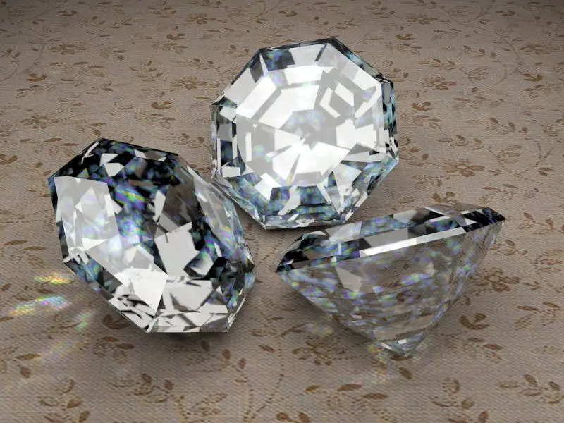 Diamonds three on table 3D model_0