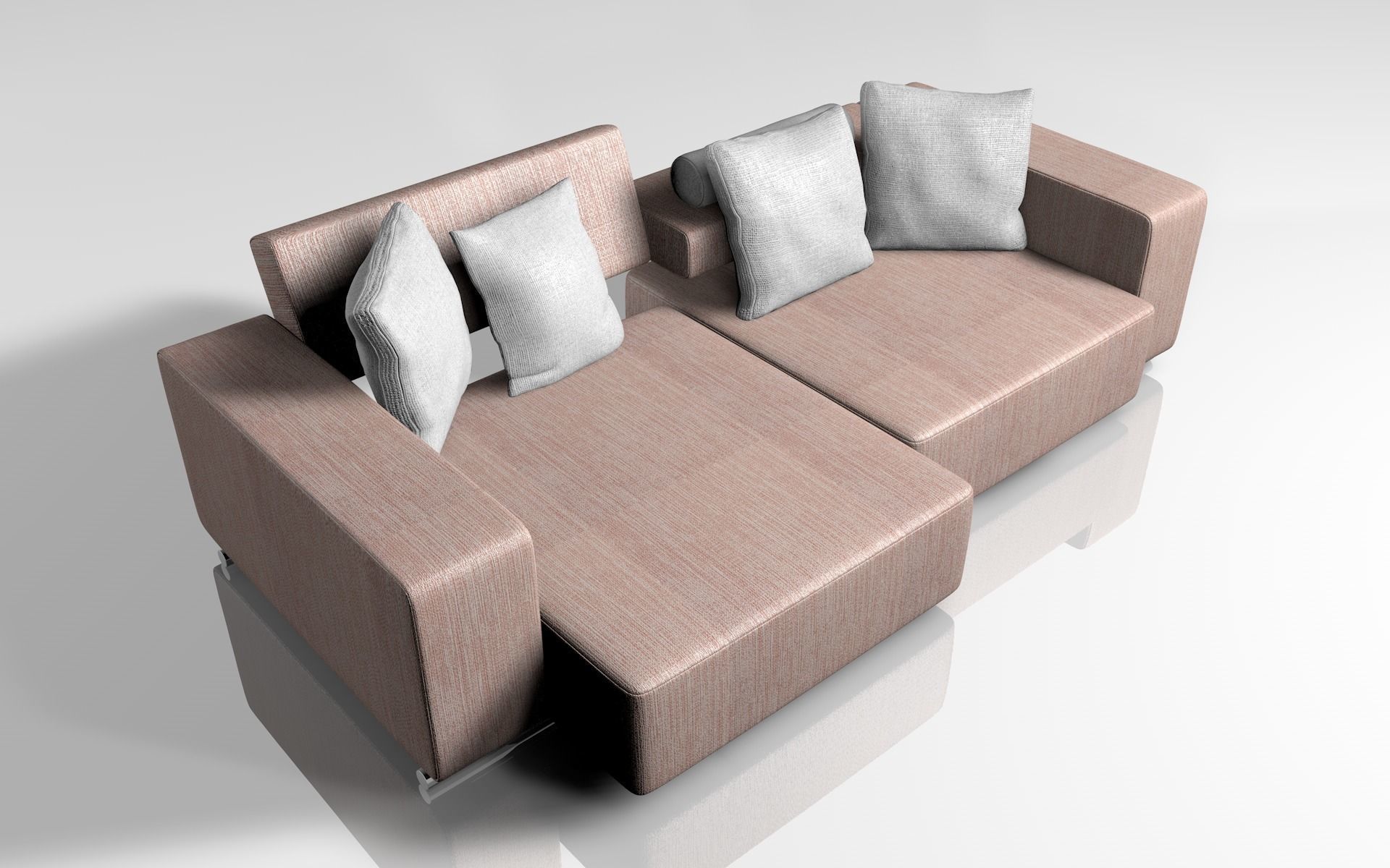 Realistic Sofa with pillows 3D model_3