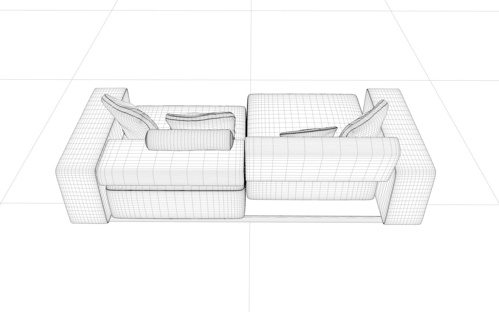 Realistic Sofa with pillows 3D model_8