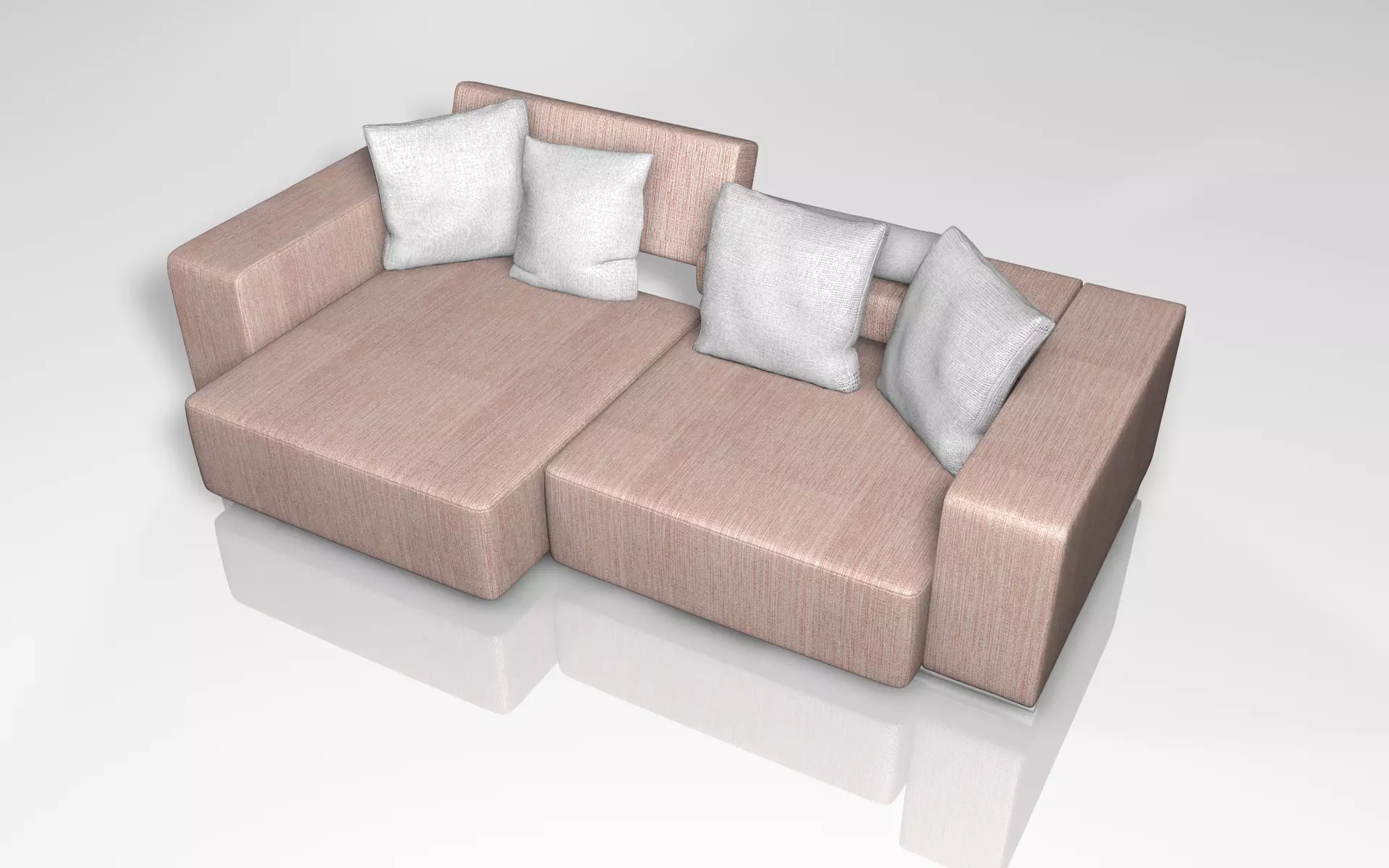 Realistic Sofa with pillows 3D model_0
