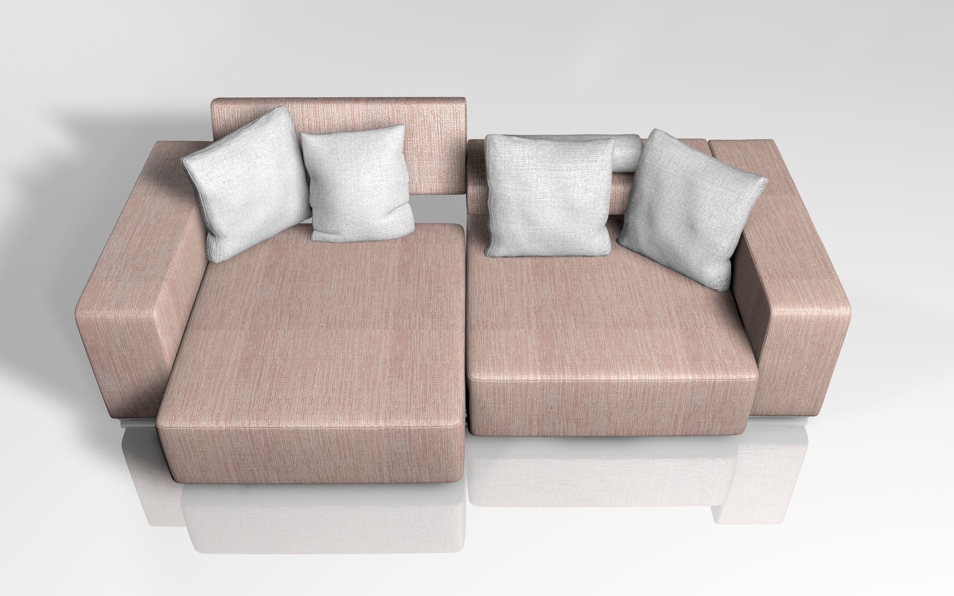 Realistic Sofa with pillows 3D model_1