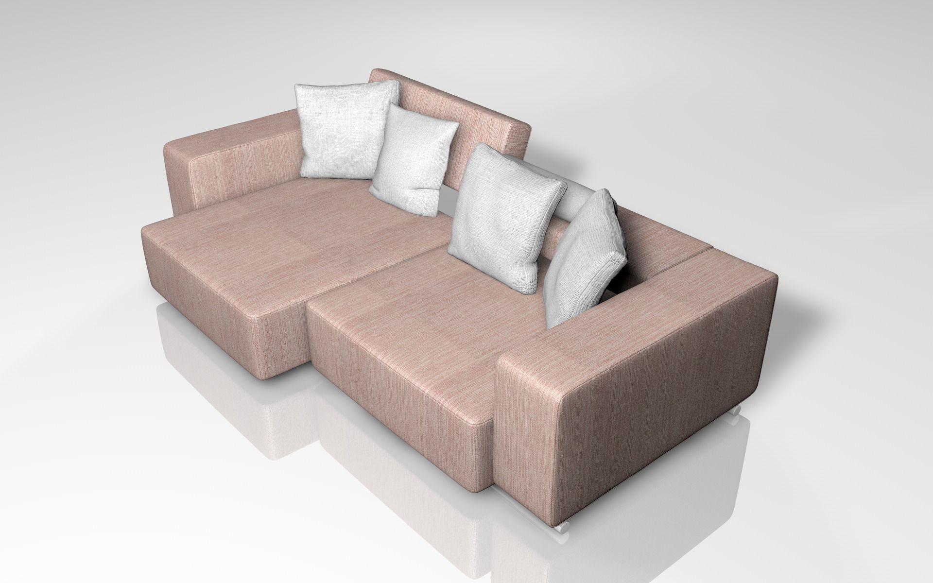 Realistic Sofa with pillows 3D model_2
