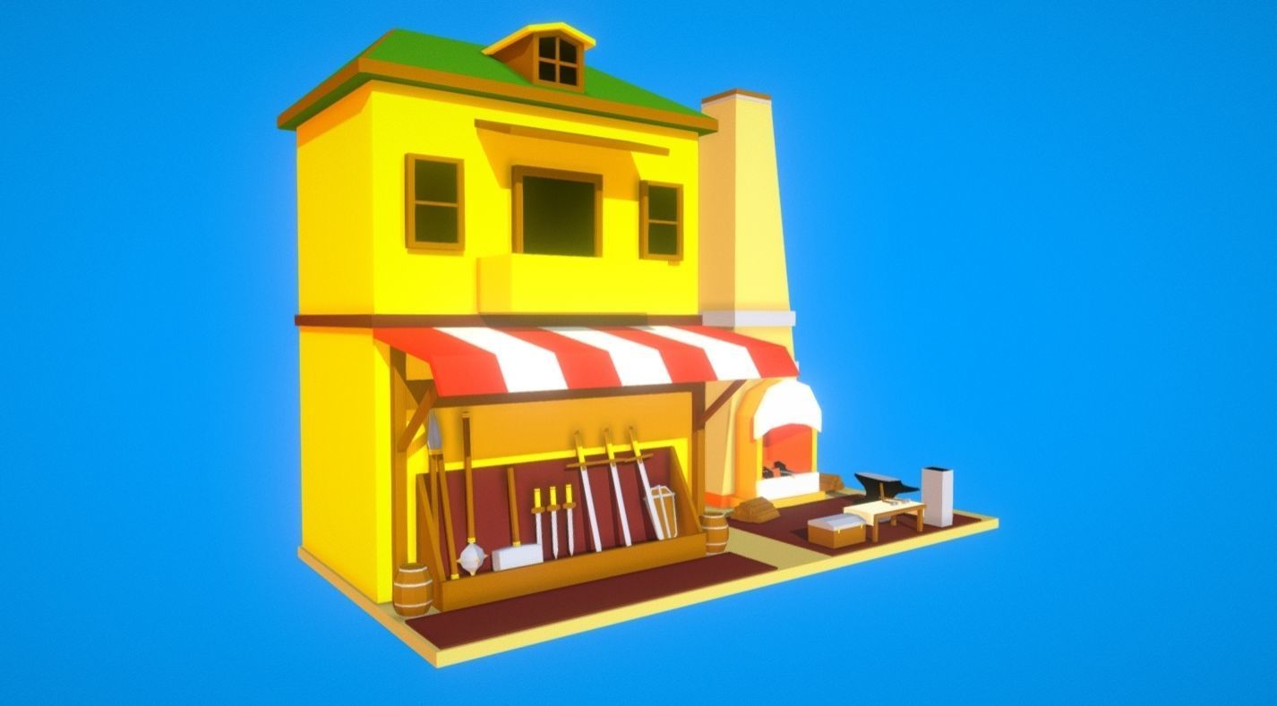 HIE Black Smith Shop N1 Low-poly 3D model_8
