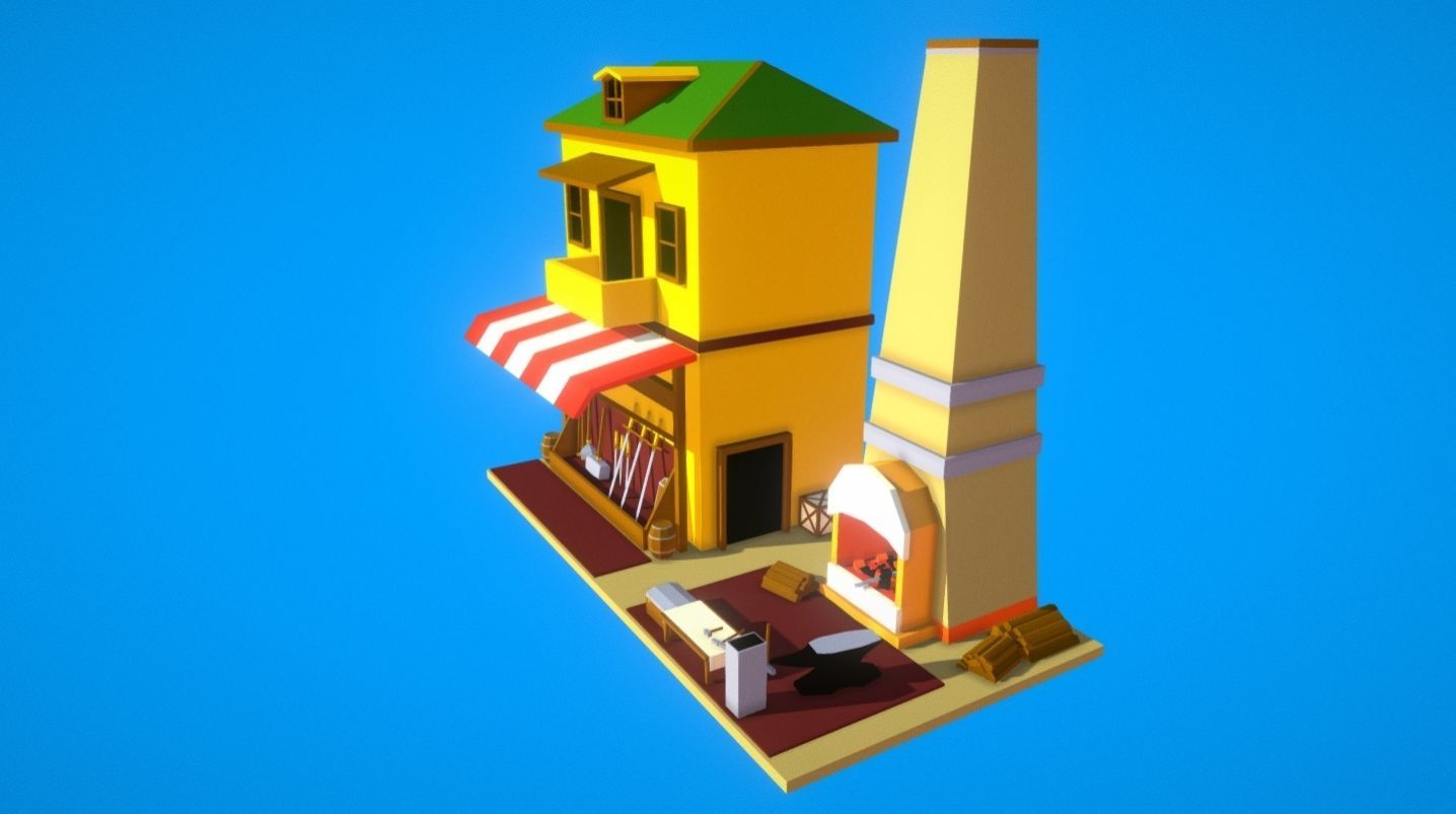 HIE Black Smith Shop N1 Low-poly 3D model_5
