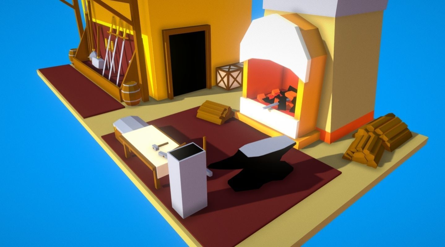 HIE Black Smith Shop N1 Low-poly 3D model_6