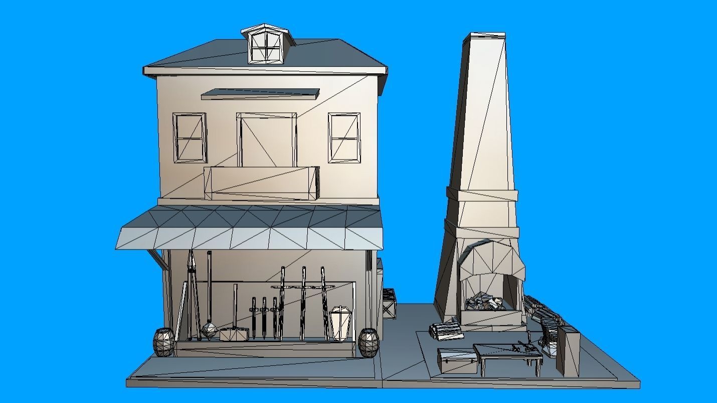 HIE Black Smith Shop N1 Low-poly 3D model_2