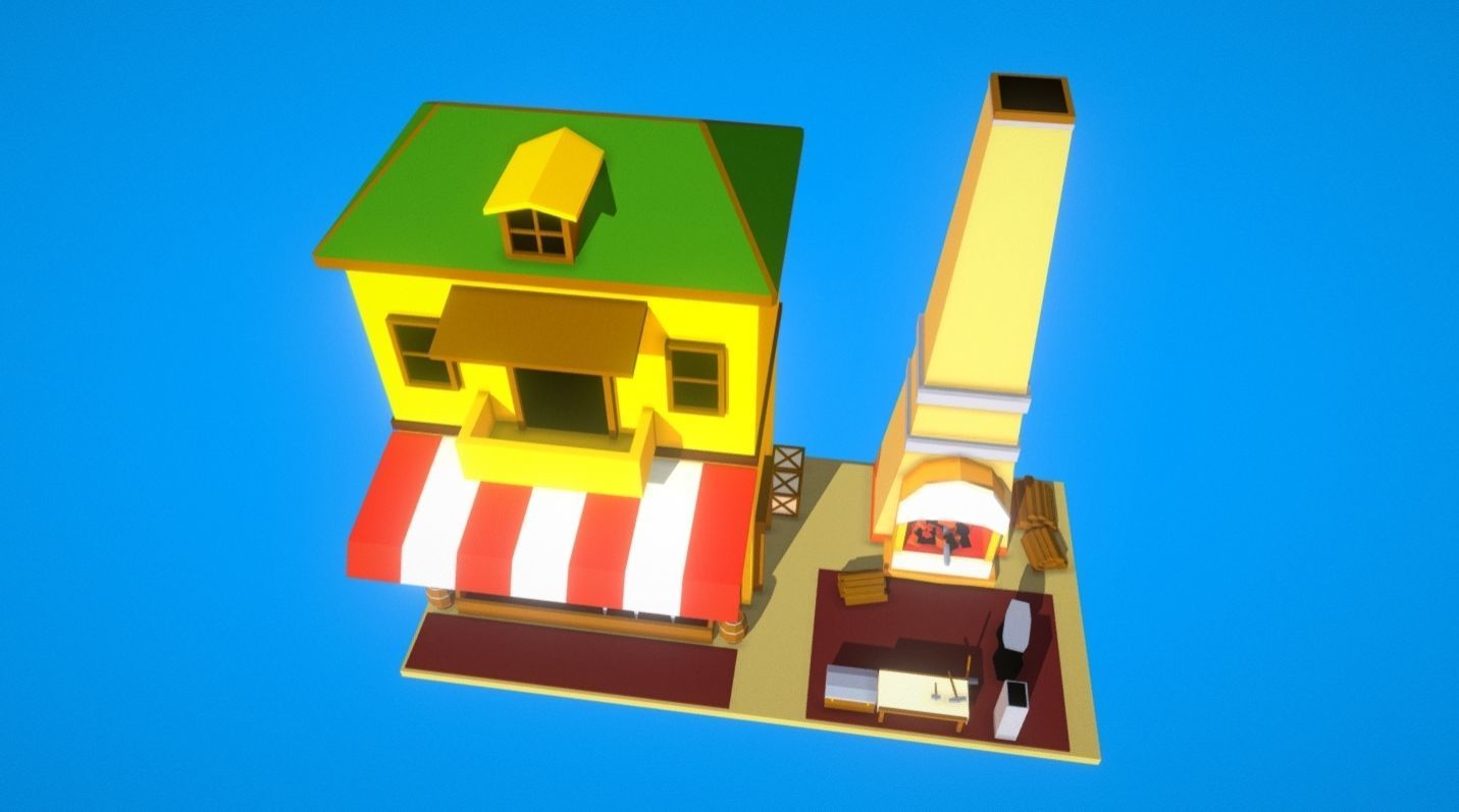 HIE Black Smith Shop N1 Low-poly 3D model_9
