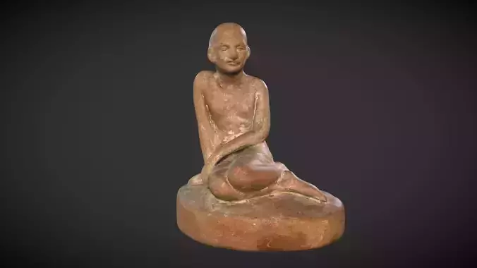 Clay Gandhi Low-poly 3D model