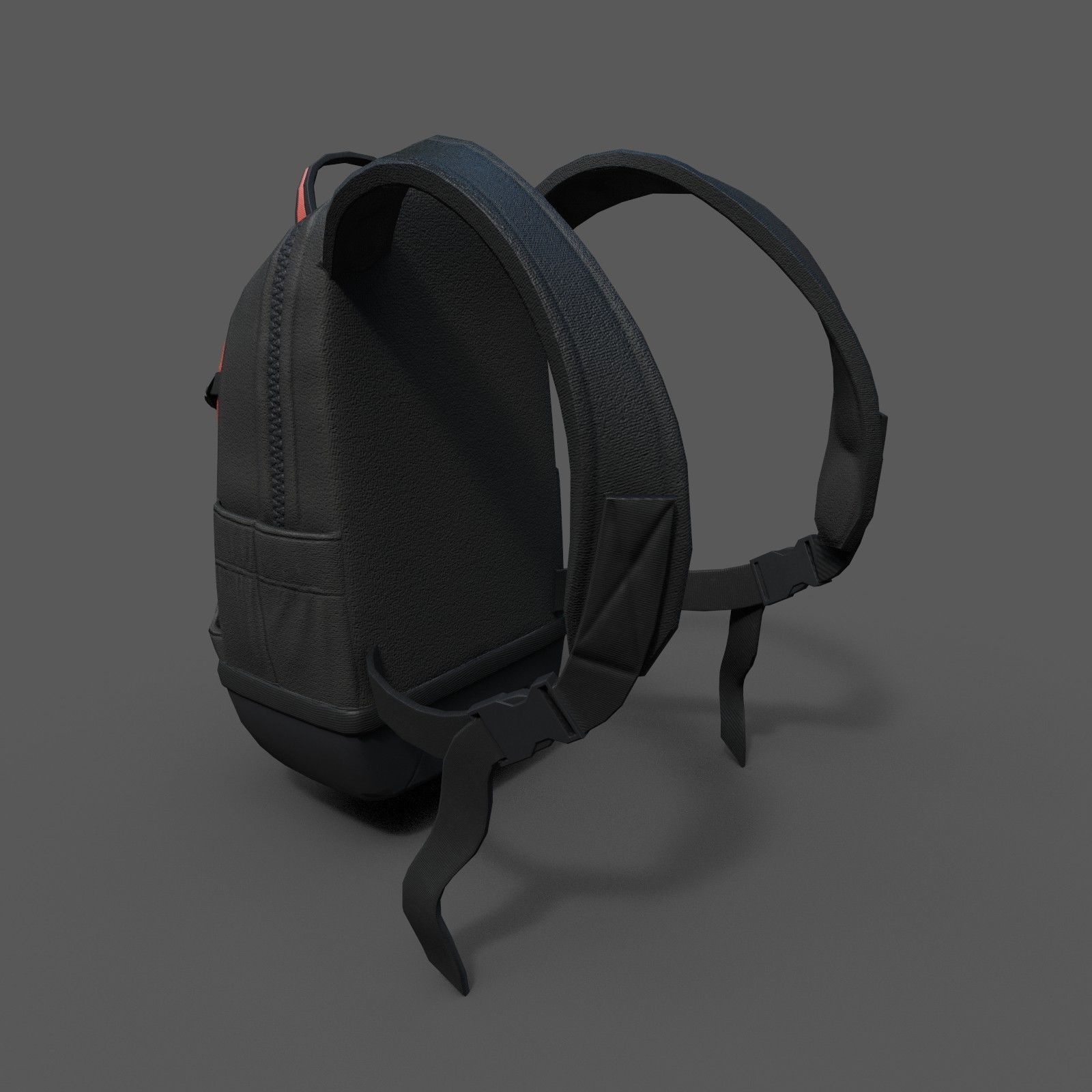 Human Backpack scifi Low-poly 3D model_4