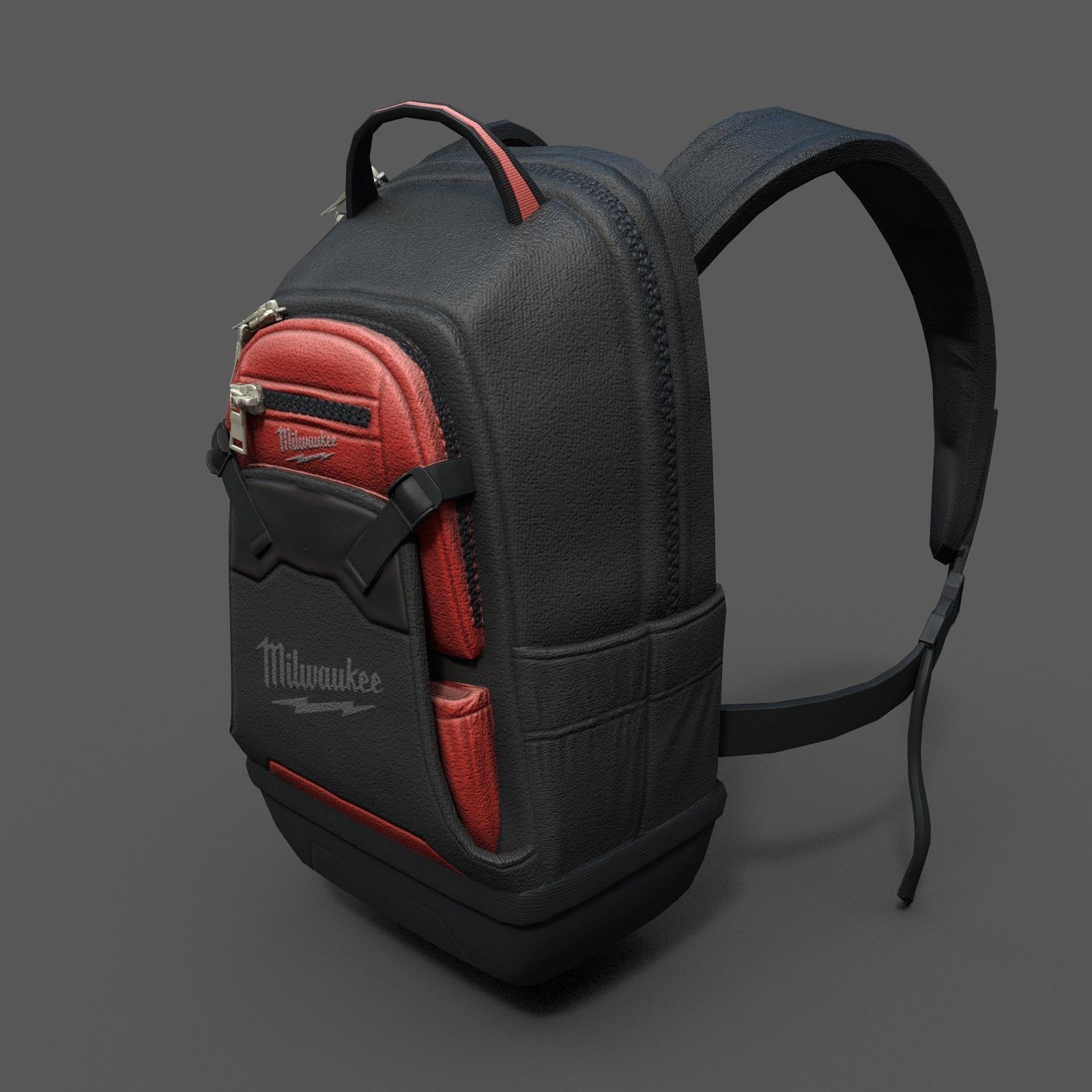 Human Backpack scifi Low-poly 3D model_2