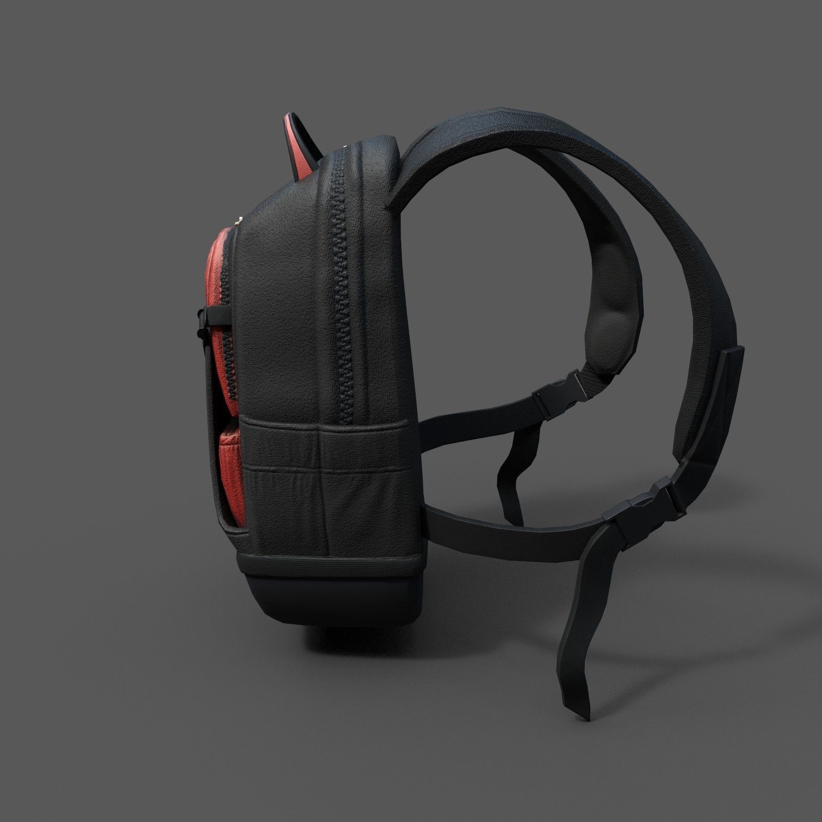Human Backpack scifi Low-poly 3D model_3