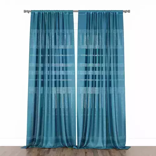 Curtain 3 teal grommet 3D model