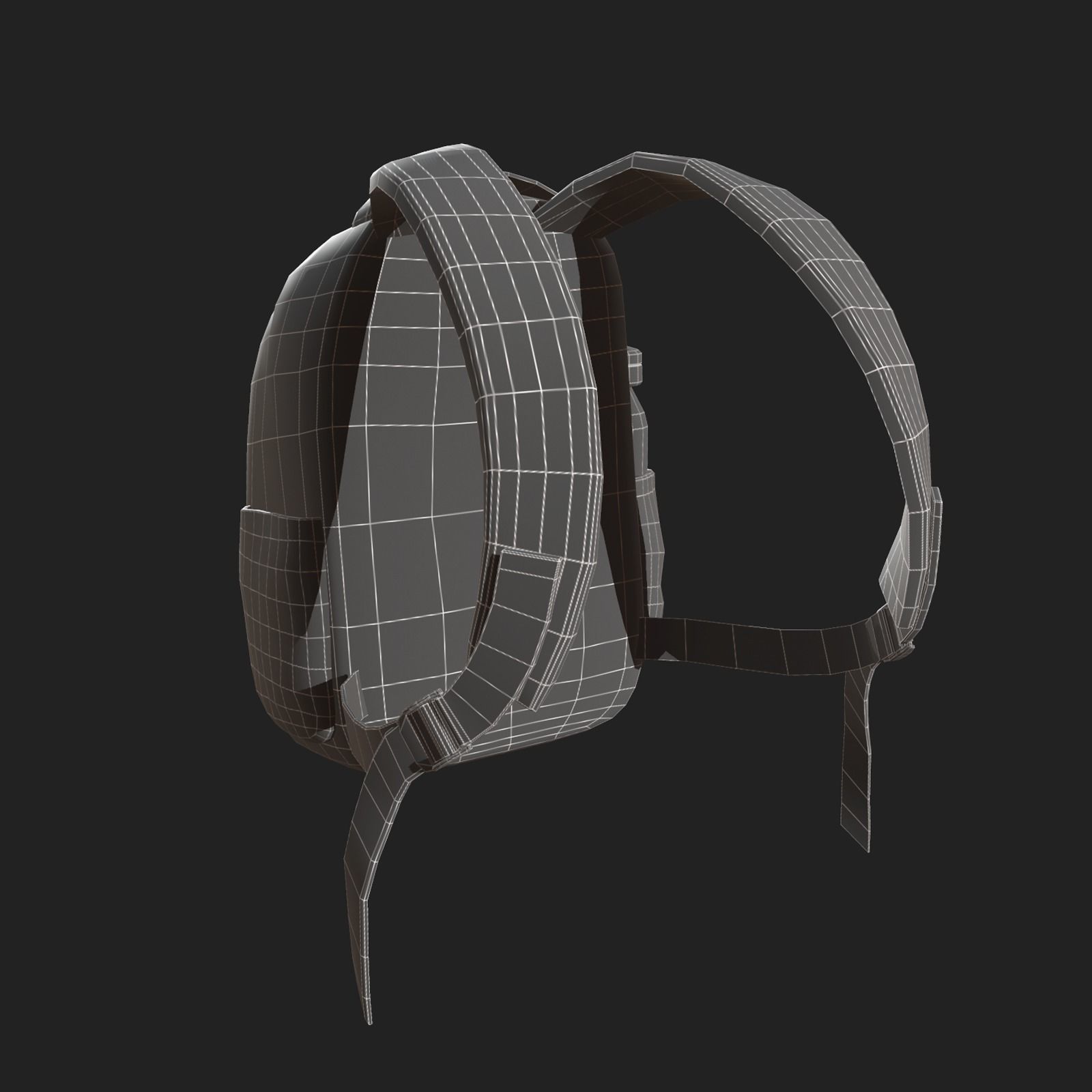 Human Backpack scifi ver 2 Low-poly 3D model_6