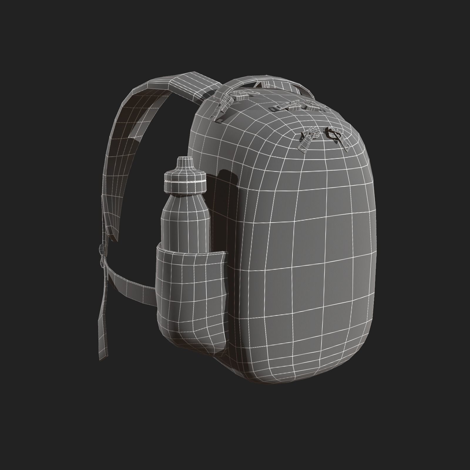 Human Backpack scifi ver 2 Low-poly 3D model_5