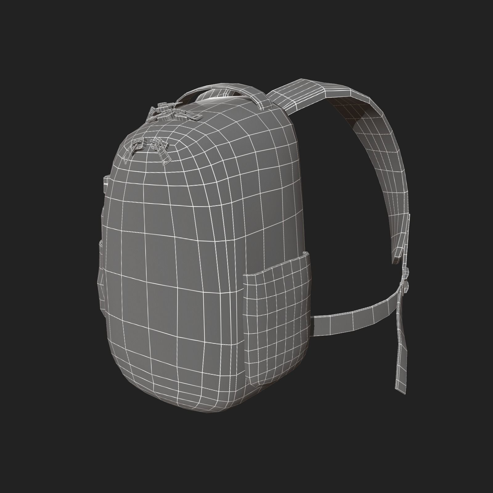 Human Backpack scifi ver 2 Low-poly 3D model_7