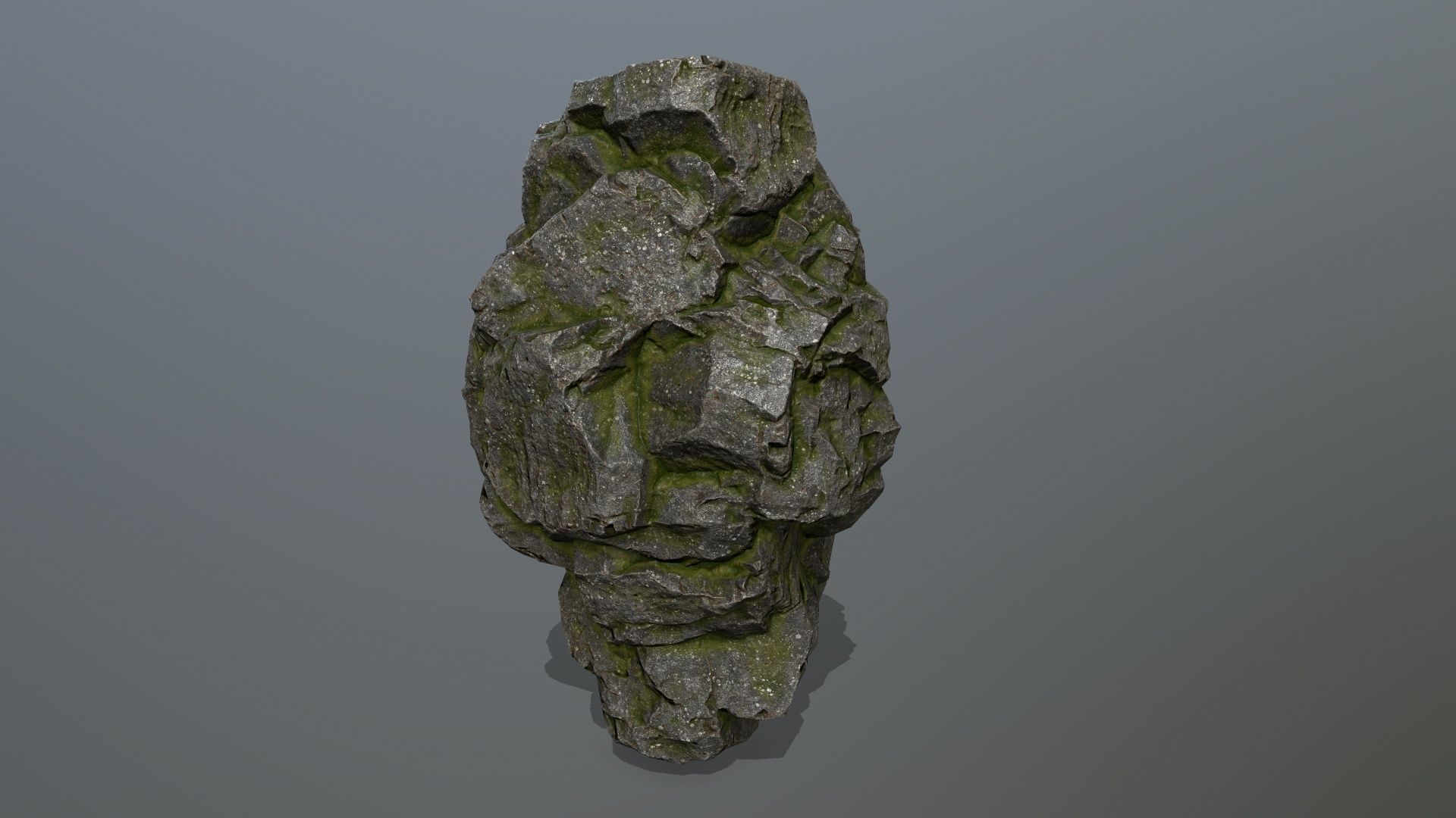 mossy rocks Low-poly 3D model_7