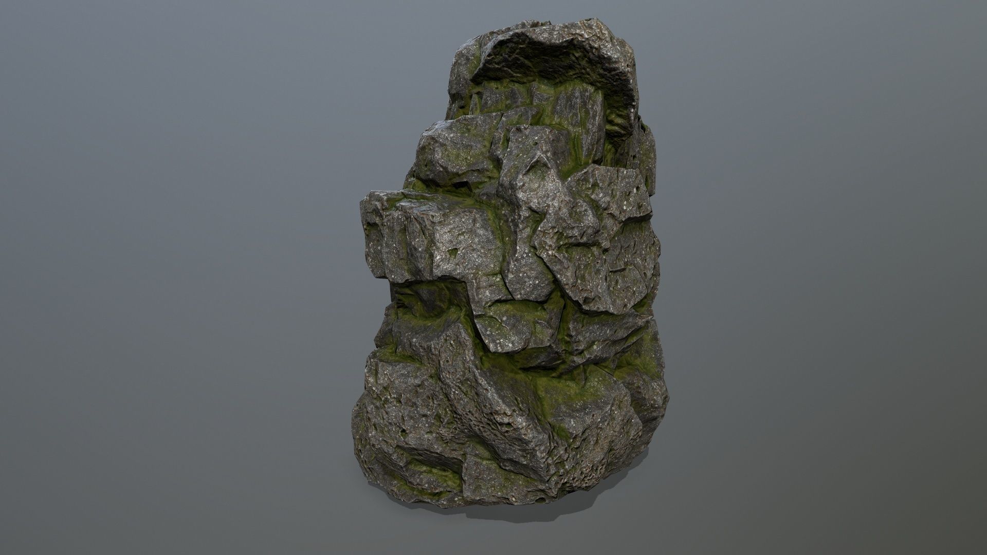 mossy rocks Low-poly 3D model_12