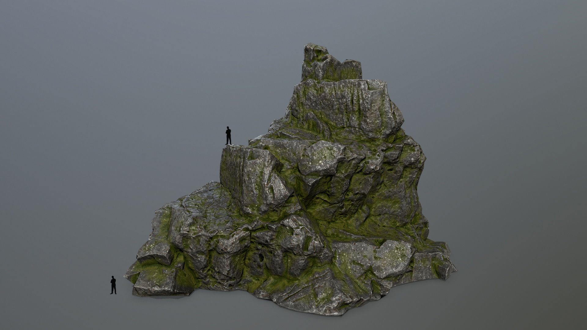 mossy rocks Low-poly 3D model_1