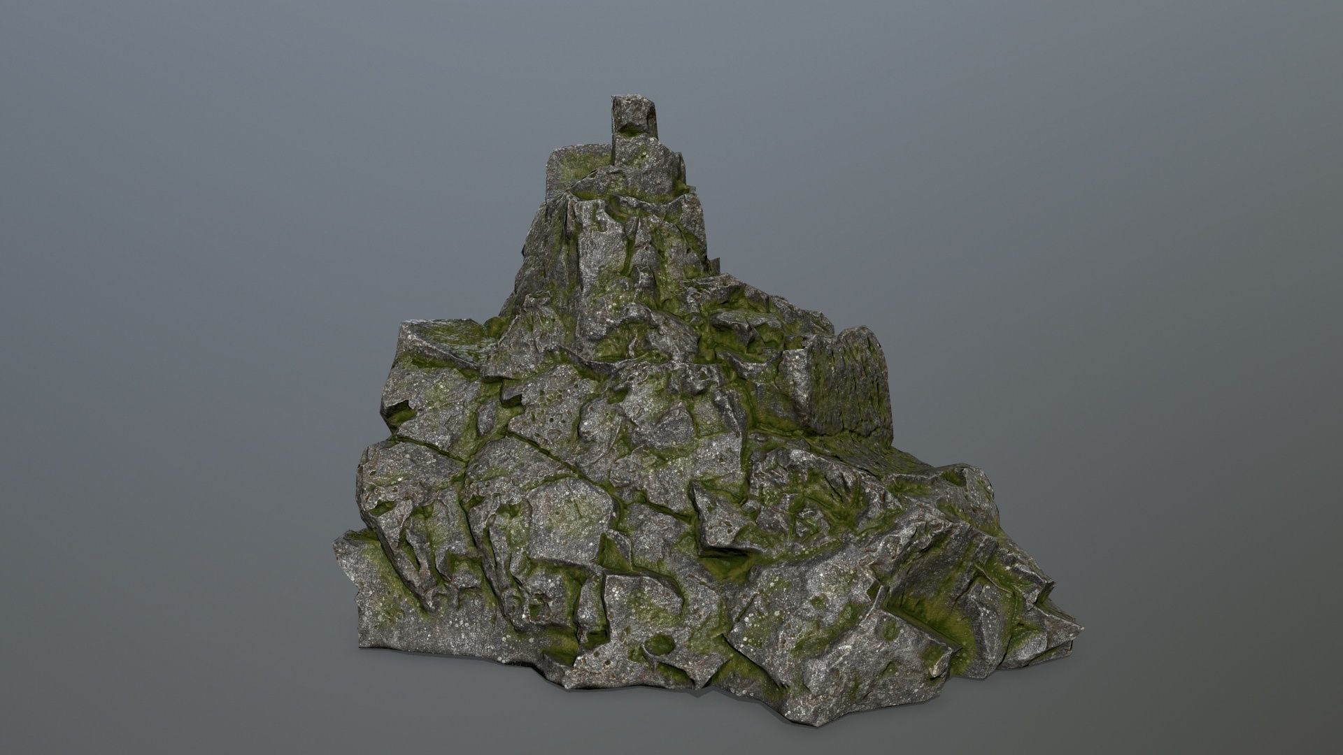 mossy rocks Low-poly 3D model_2