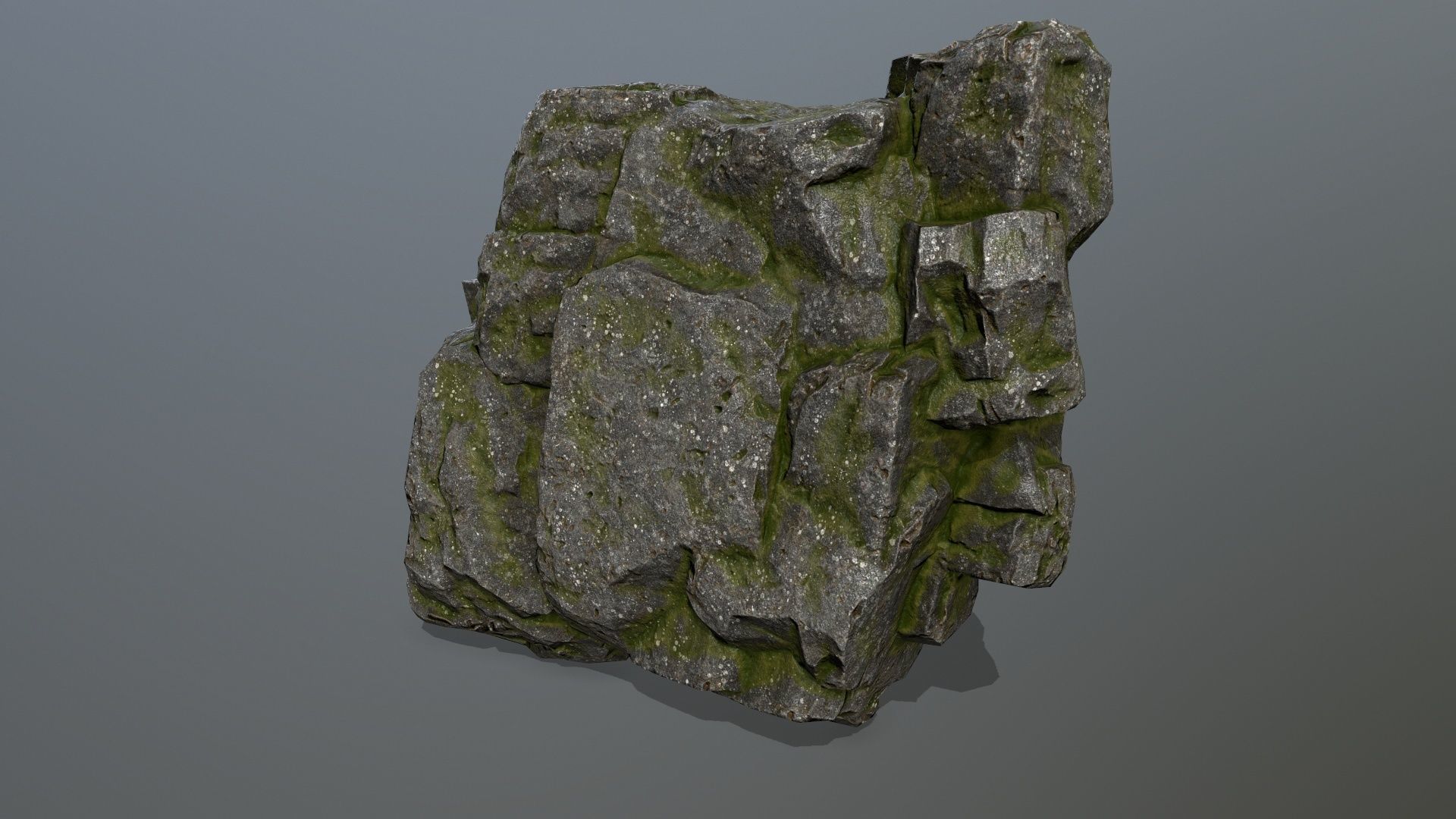 mossy rocks Low-poly 3D model_16