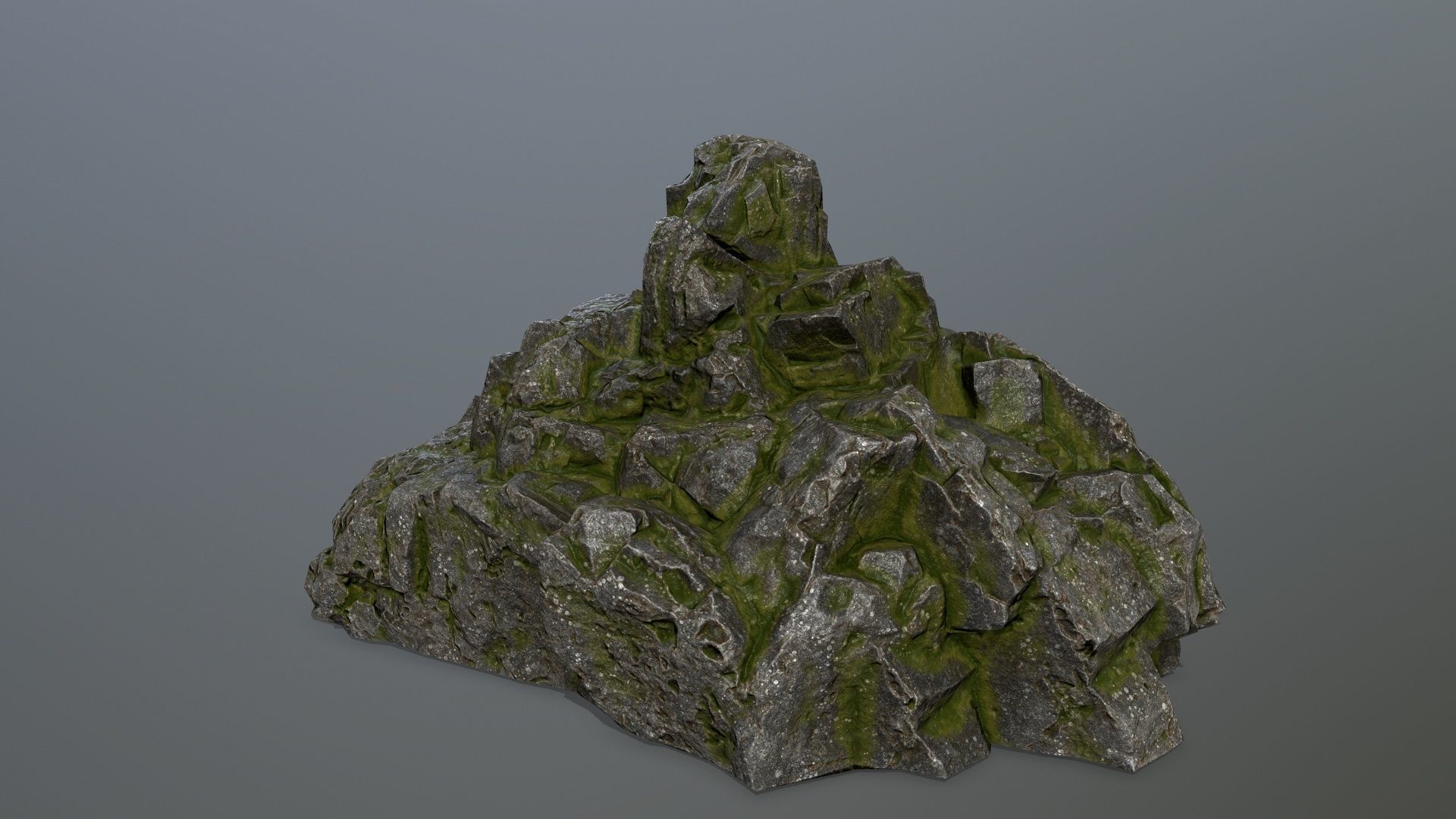 mossy rocks Low-poly 3D model_6