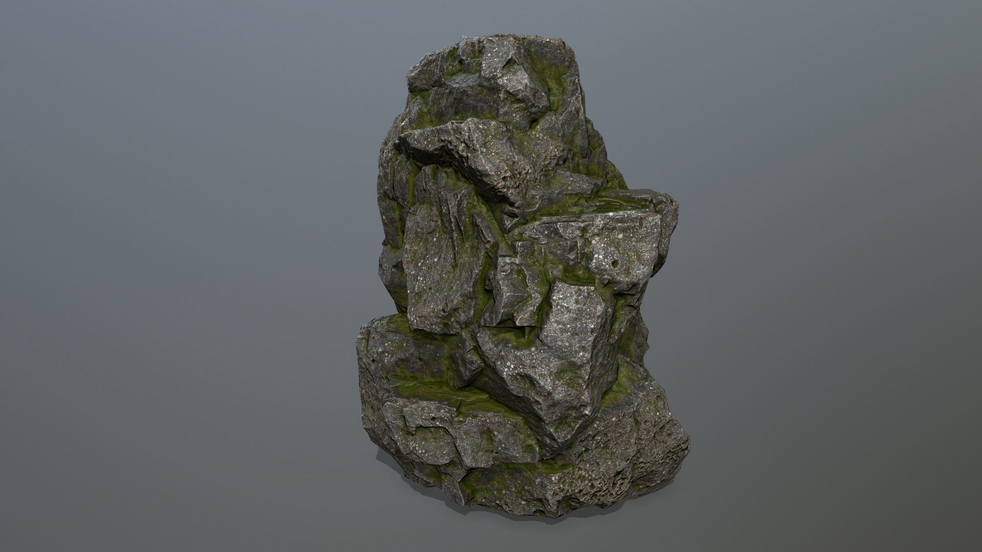 mossy rocks Low-poly 3D model_10