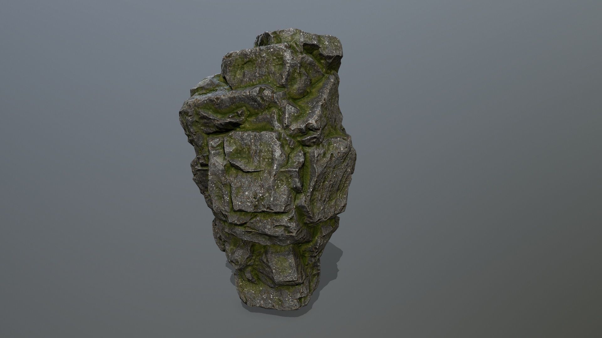 mossy rocks Low-poly 3D model_8