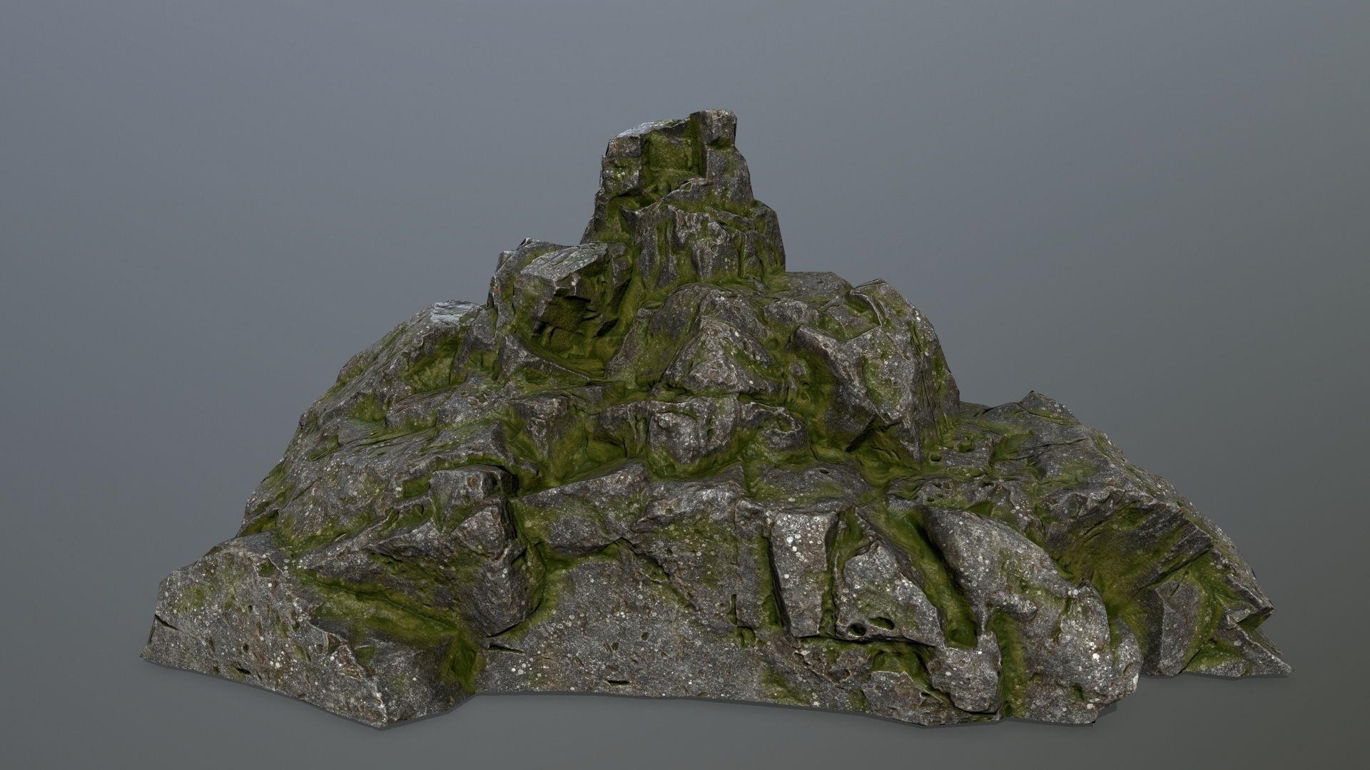 mossy rocks Low-poly 3D model_4