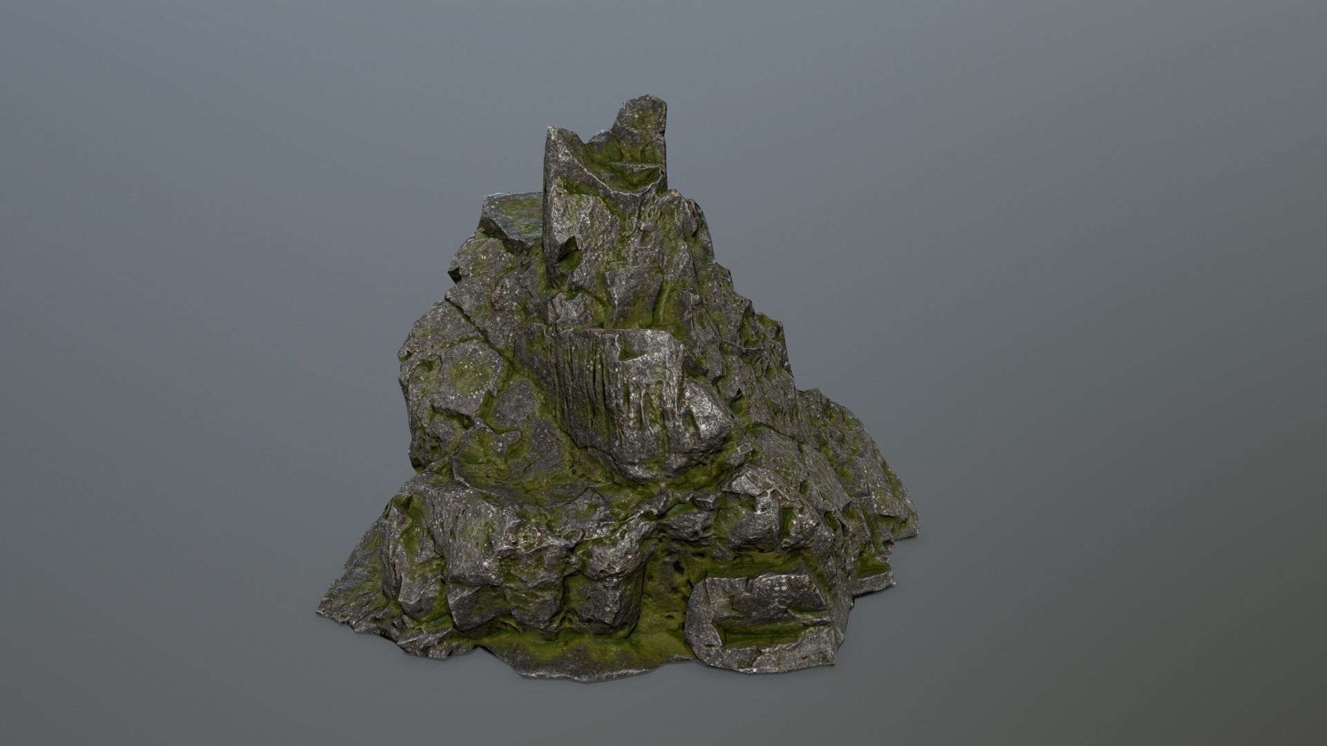mossy rocks Low-poly 3D model_3