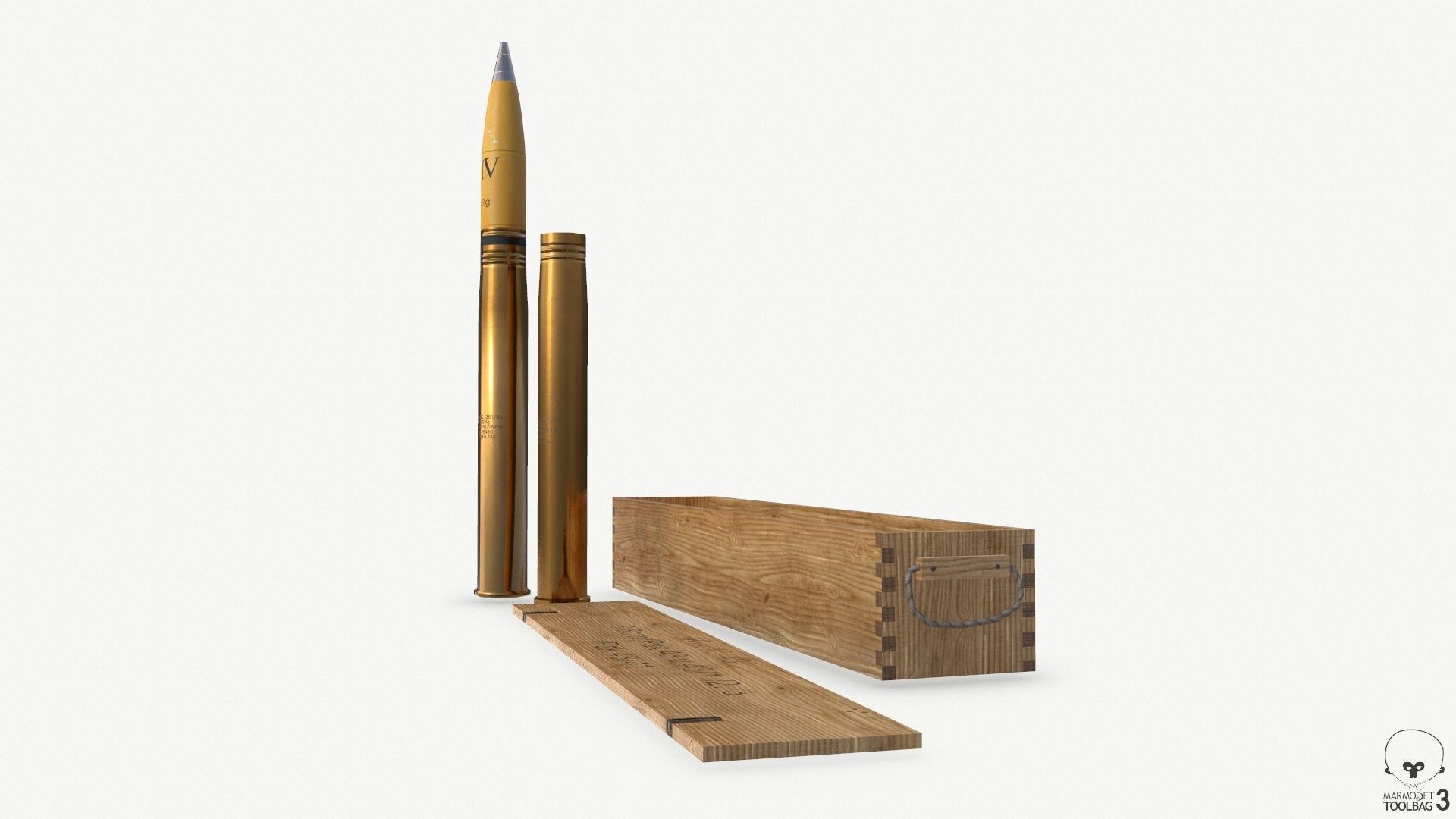 German 88mm FLAK Ammo Low-poly 3D model_4