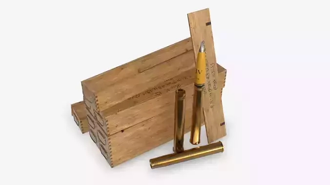 German 88mm FLAK Ammo Low-poly 3D model