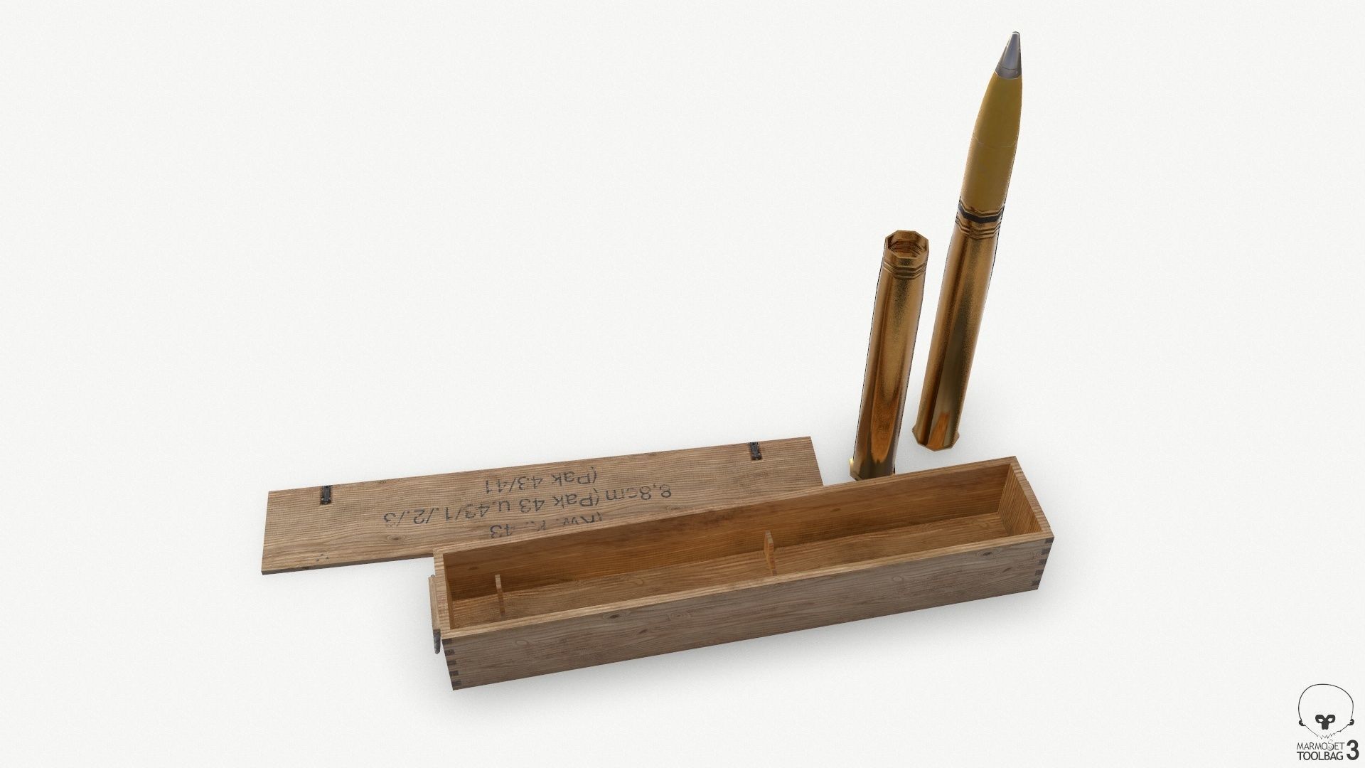 German 88mm FLAK Ammo Low-poly 3D model_3