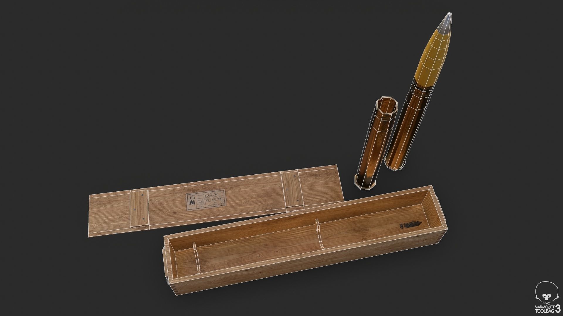 German 88mm FLAK Ammo Low-poly 3D model_9