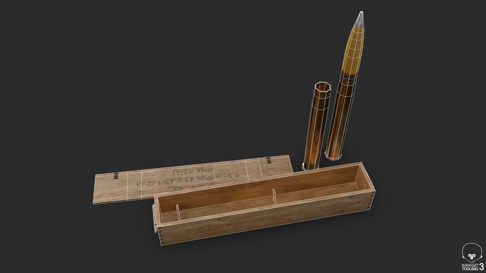 German 88mm FLAK Ammo Low-poly 3D model_7