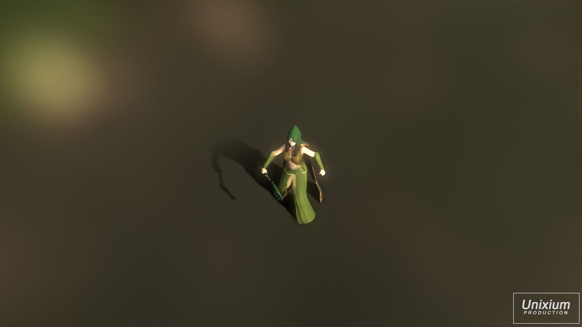 Female Forest Wizard Low-poly 3D model_8