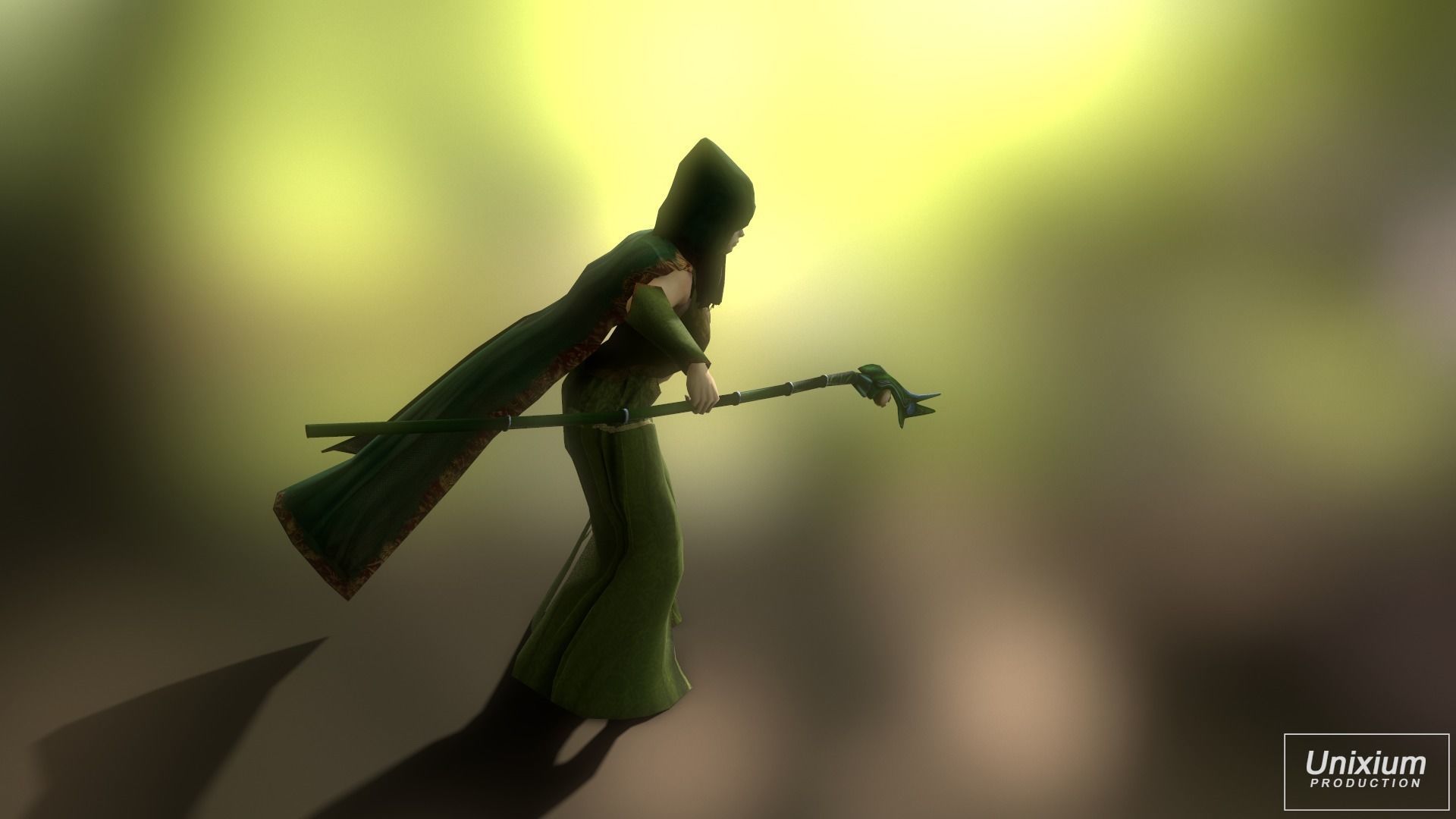 Female Forest Wizard Low-poly 3D model_14