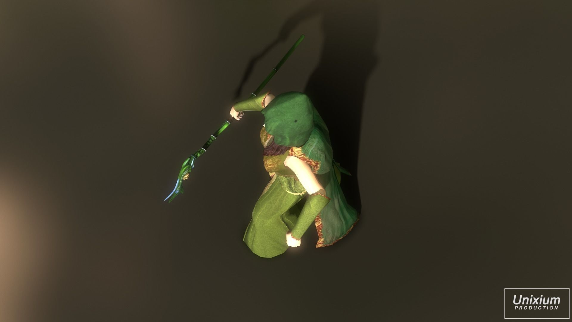 Female Forest Wizard Low-poly 3D model_3